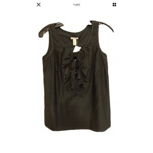 J. Crew Embellished Ruffle Front Top Size 2 NEW